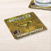 マルガリタカクテルパーティー スクエアペーパーコースター (アングル)