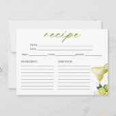 マルガリタカクテルブライダルシャワーレシピカード 招待状 (正面)