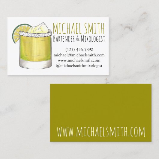 マルガリタカクテルミックスロジストバーバーテンダードリンク 名刺 (正面/裏面)