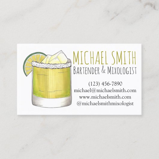 マルガリタカクテルミックスロジストバーバーテンダードリンク 名刺 (正面)