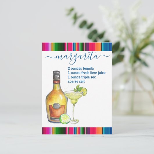 マルガリタカクテルレシピウォーターカラー ポストカード (スタンド正面)
