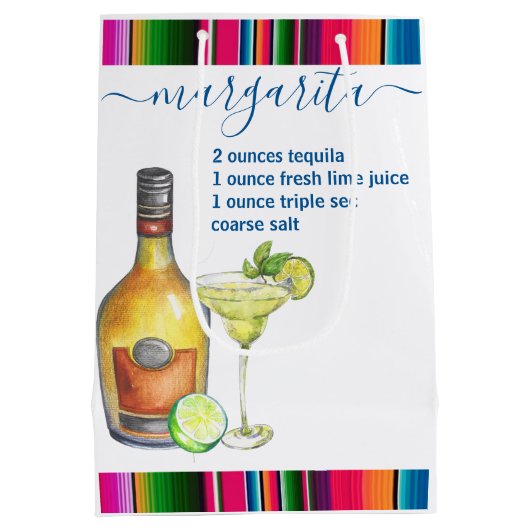 マルガリタカクテルレシピウォーターカラー ミディアムペーパーバッグ (裏面)