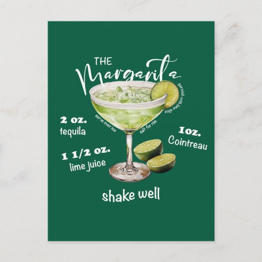 マルガリタカクテルレシピバーアート ポストカード (正面)