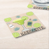 マルガリタカクテル スクエアペーパーコースター (アングル)