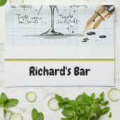 マルガリタカスタムバースケッチパーソナライズされた キッチンタオル (折り畳み)