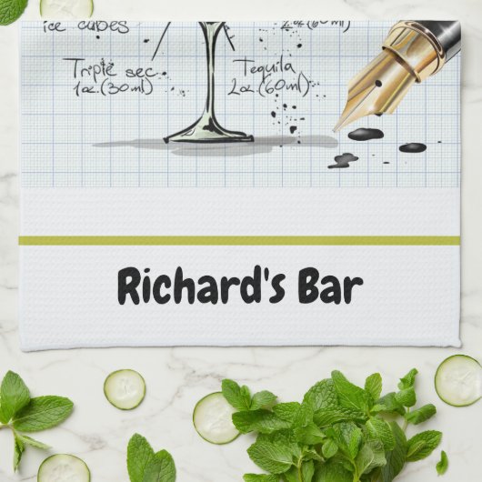 マルガリタカスタムバースケッチパーソナライズされた キッチンタオル (折り畳み)