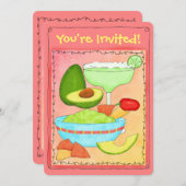マルガリタグアカモールパーティーお祝い招待状 招待状 (正面/裏面)