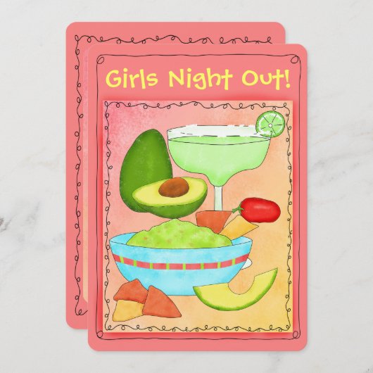 マルガリタグアカモーレガールズナイトアウトパーティー 招待状 (正面/裏面)