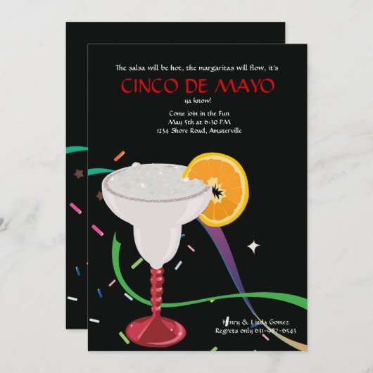 マルガリタグラスパーティの招待状 招待状 (正面/裏面)