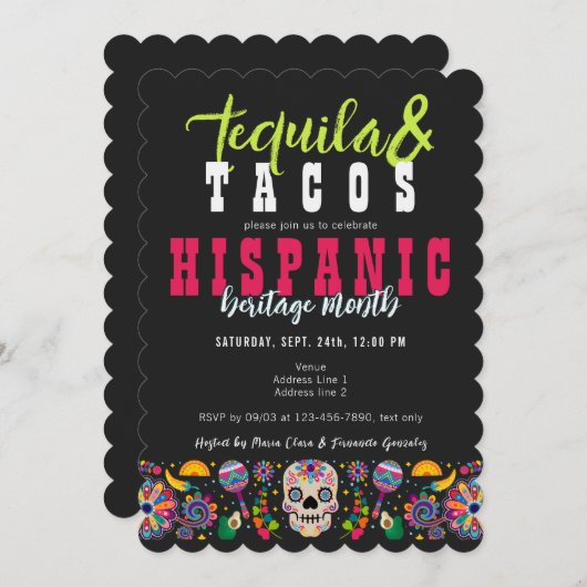 マルガリタコスタコステキラヒスパニック伝統フィエスタ 招待状 (正面/裏面)