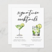 マルガリタジン&トニックシグネチャーカクテルメニュー (正面/裏面)