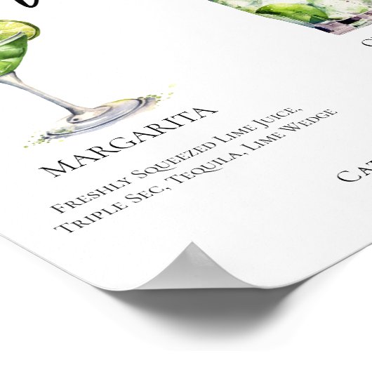 マルガリタジン&トニックシグネチャーカクテルメニュー ポスター (角)