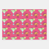マルガリタスアンドタコスピンクアンドブルー誕生日 ラッピングペーパーシート (正面)