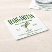 マルガリタスアンドマトリメパーソナライズされたンシバチェロレッテ スクエアペーパーコースター (アングル)