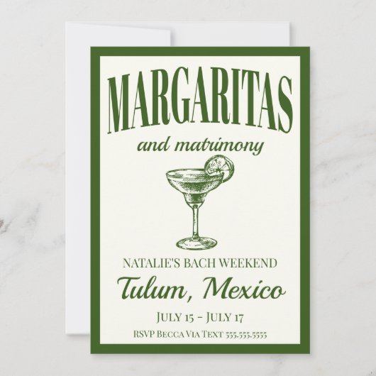 マルガリタスアンドマトリモンスラックスソーシャルカクテル 招待状 (正面)