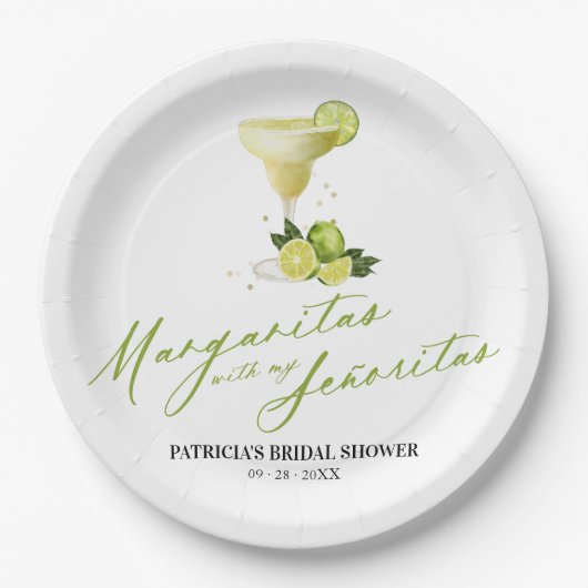 マルガリタスウィズマイセニョリタスブライダルシャワー ペーパープレート (正面)