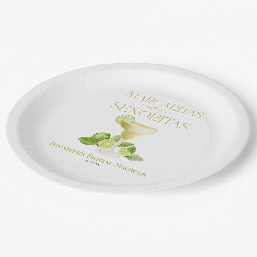 マルガリタスウィズマイセニョリタスブライダルシャワー ペーパープレート (アングル)