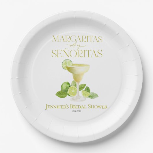 マルガリタスウィズマイセニョリタスブライダルシャワー ペーパープレート (正面)