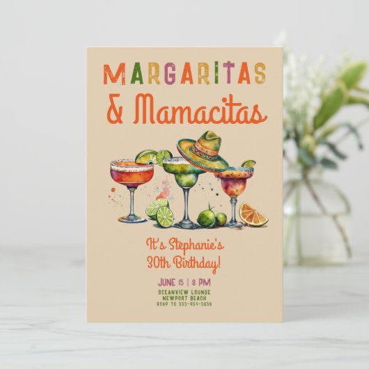 マルガリタスママカラフルシタフィエスタ30歳の誕生日 招待状 (スタンド正面)