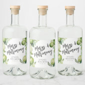 マルガリタス緑のライムと葉 リキュールボトルラベル (ボトル)