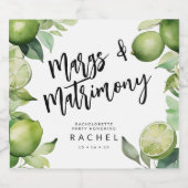 マルガリタス緑のライムと葉 リキュールボトルラベル (シングルラベル)