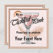 マルガリタチックルピンクフィエスタパーティの招待状 招待状 (正面/裏面)