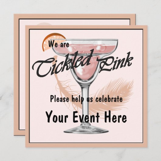 マルガリタチックルピンクフィエスタパーティの招待状 招待状 (正面/裏面)