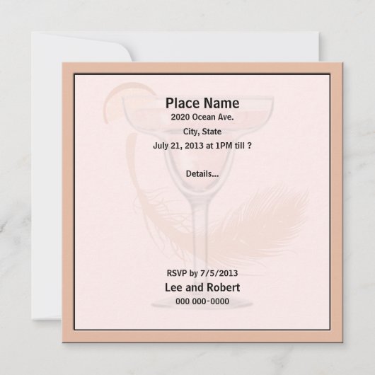 マルガリタチックルピンクフィエスタパーティの招待状 招待状 (裏面)