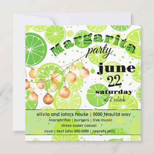 マルガリタハウスサマーパーティーカスタマイズ 招待状 (正面)