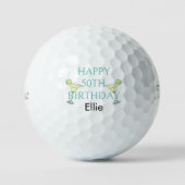 マルガリタハッピーフィング50誕生日タイトルリストPro V1 ゴルフボール (正面)