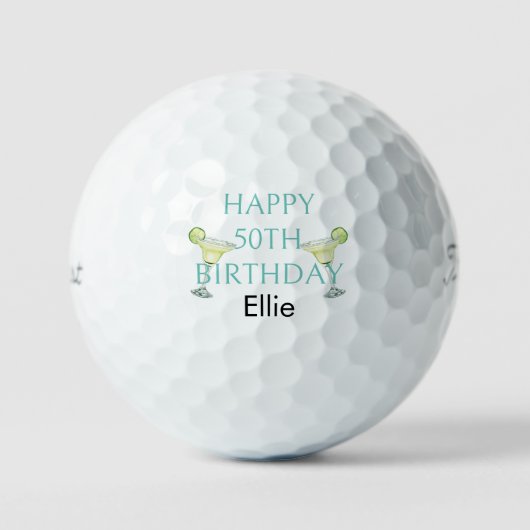 マルガリタハッピーフィング50誕生日タイトルリストPro V1 ゴルフボール (正面)