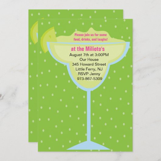 マルガリタパーティの招待状 招待状 (正面/裏面)