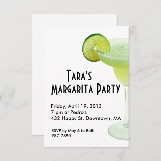 マルガリタパーティの招待状 招待状 (正面/裏面)