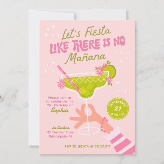 マルガリタフィエスタアダルトバースデーパーティー 招待状 (正面)