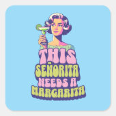 マルガリタフィエスタカクテルパーティーお祝い スクエアシール (正面)