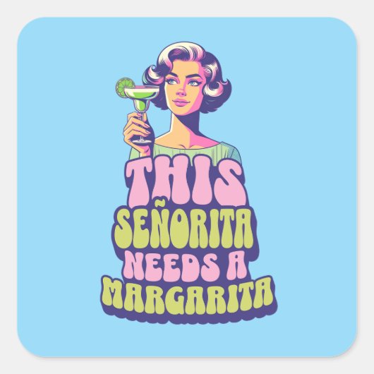 マルガリタフィエスタカクテルパーティーお祝い スクエアシール (正面)