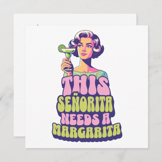 マルガリタフィエスタカクテルパーティーお祝い 招待状 (正面/裏面)