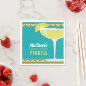 マルガリタフィエスタバースデーパーティーターコイズオレンジ スタンダードカクテルナプキン (インサイチュ)
