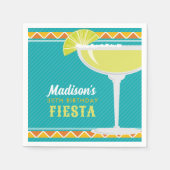 マルガリタフィエスタバースデーパーティーターコイズオレンジ スタンダードカクテルナプキン (正面)