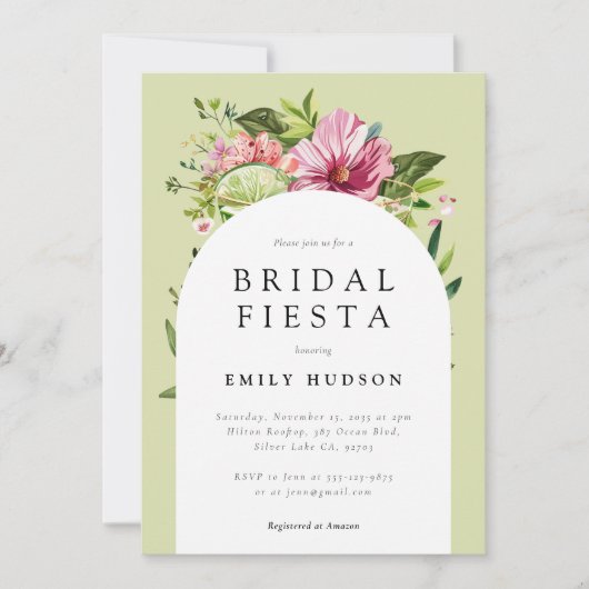 マルガリタフィエスタフローラブライダルシャワー 招待状 (正面)