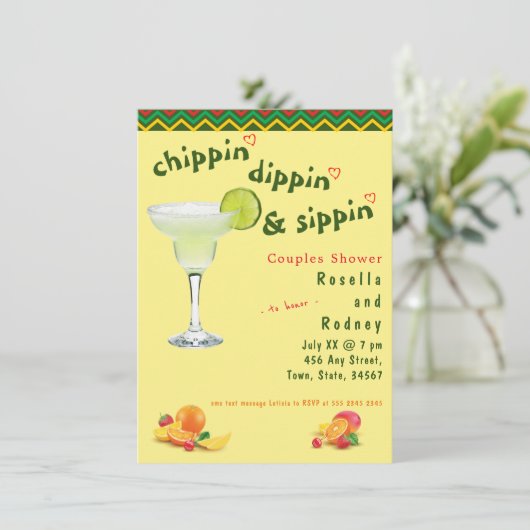 マルガリタメキシカンフィエスタカップルのシャワー 招待状 (スタンド正面)