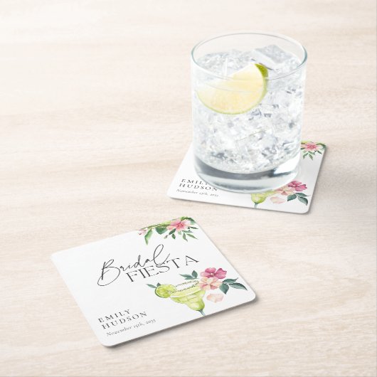 マルガリタメキシカンフィエスタブライダルシャワー スクエアペーパーコースター (インサイチュ)