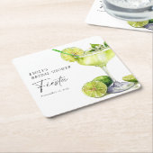 マルガリタメキシカンフィエスタブライダルシャワー スクエアペーパーコースター (アングル)