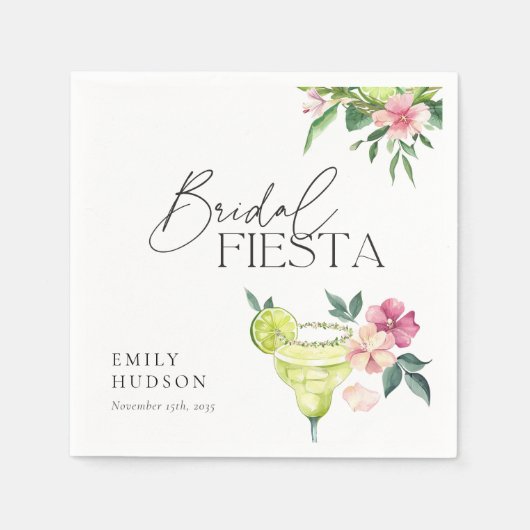 マルガリタメキシカンフィエスタブライダルシャワー スタンダードカクテルナプキン (正面)