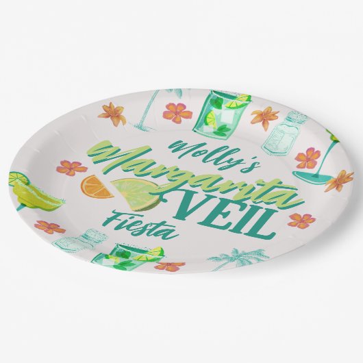 マルガリタヴェール図解入りの、写真付きのバチェロレッテ ペーパープレート (アングル)