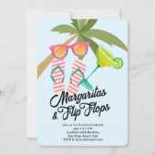 マルガリータとビーチサンダルの夏のパーティー 招待状 (正面)