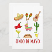 マルガリータとボウ コケッタ シンコ デ マヨ 招待状 (正面/裏面)