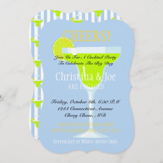 マルガリータとライムのフィエスタ ブライダル コックテール パーティー 招待状 (正面/裏面)