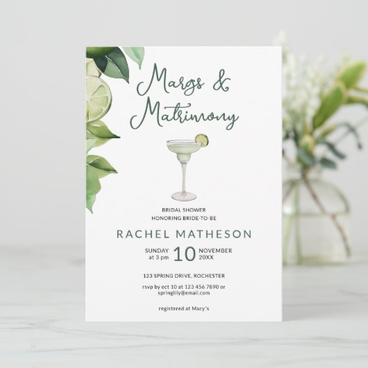 マルガリータと婚姻ブライダルシャワー 招待状 (スタンド正面)