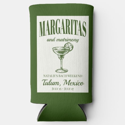 マルガリータと結婚ソーシャルカクテルの旅程 スリム缶クーラー (正面)